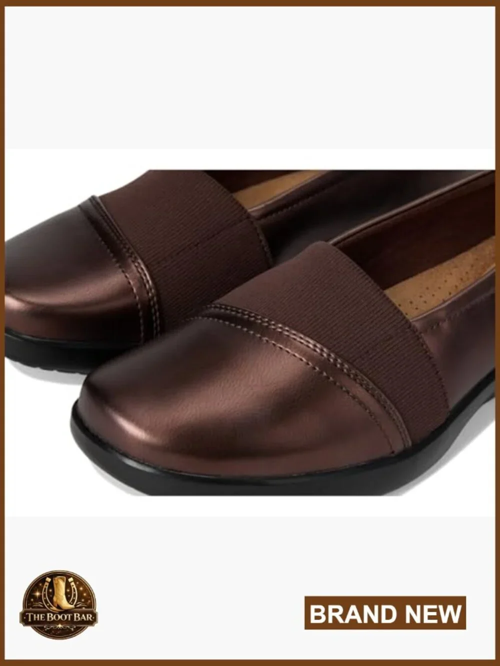 Wedges Loafers Slip-Ons Comfort Foam Footbed Metallic Bronze
